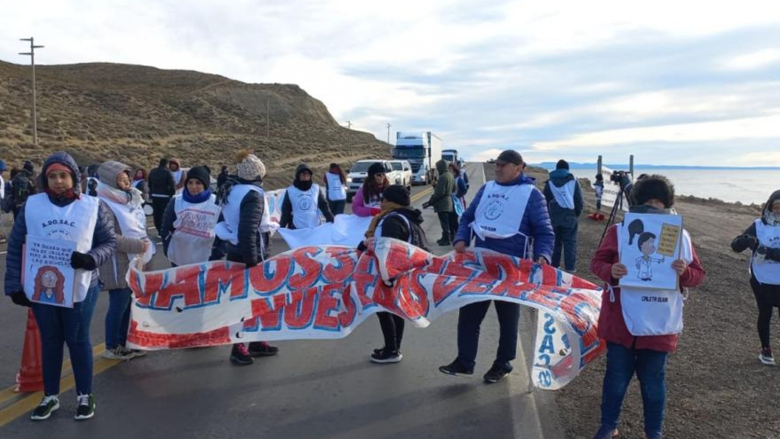 Los docentes en plena ruta